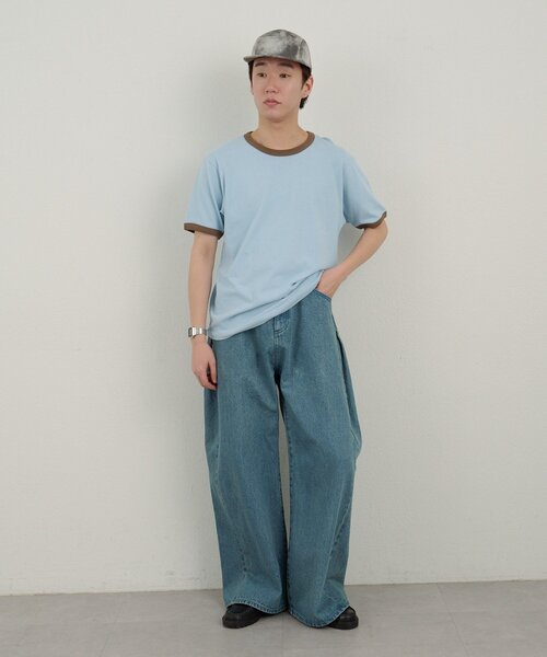 WHIMSIC(ウィムジック)の「【WHIMSIC/2サイズ展開】リンガーTシャツ(Tシャツ/カットソー・メンズ・オフホワイト/グレー/ブルー/ネイビー・2/1)」の19枚目の写真