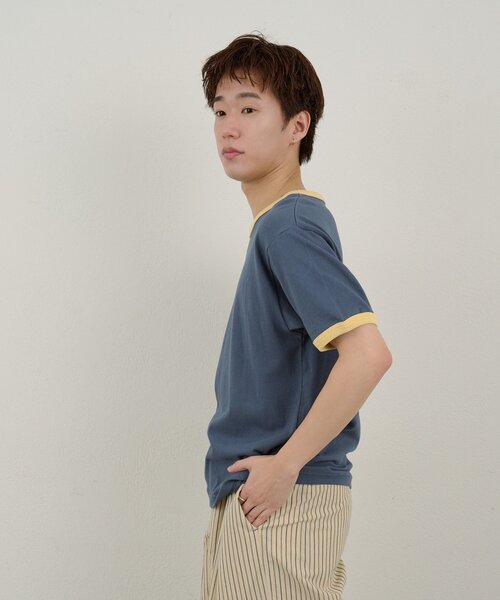 WHIMSIC(ウィムジック)の「【WHIMSIC/2サイズ展開】リンガーTシャツ(Tシャツ/カットソー・メンズ・オフホワイト/グレー/ブルー/ネイビー・2/1)」の14枚目の写真