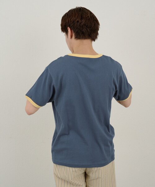 WHIMSIC(ウィムジック)の「【WHIMSIC/2サイズ展開】リンガーTシャツ(Tシャツ/カットソー・メンズ・オフホワイト/グレー/ブルー/ネイビー・2/1)」の13枚目の写真