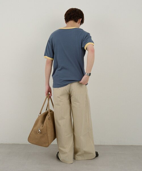 WHIMSIC(ウィムジック)の「【WHIMSIC/2サイズ展開】リンガーTシャツ(Tシャツ/カットソー・メンズ・オフホワイト/グレー/ブルー/ネイビー・2/1)」の10枚目の写真