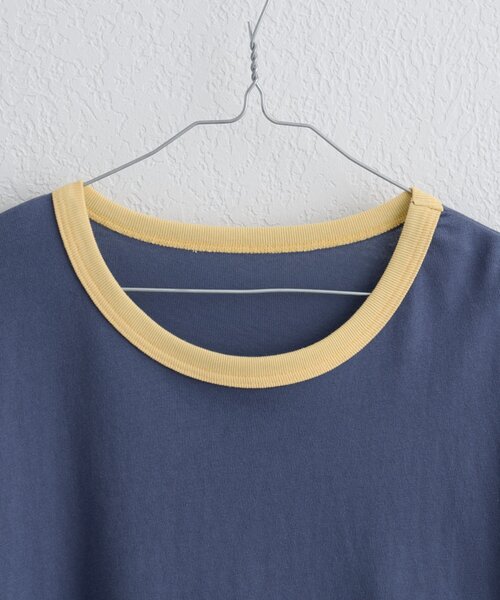 WHIMSIC(ウィムジック)の「【WHIMSIC/2サイズ展開】リンガーTシャツ(Tシャツ/カットソー・メンズ・オフホワイト/グレー/ブルー/ネイビー・2/1)」の8枚目の写真