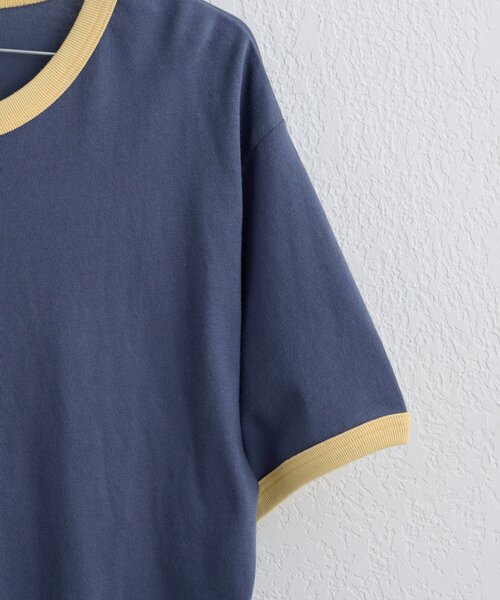 WHIMSIC(ウィムジック)の「【WHIMSIC/2サイズ展開】リンガーTシャツ(Tシャツ/カットソー・メンズ・オフホワイト/グレー/ブルー/ネイビー・2/1)」の7枚目の写真