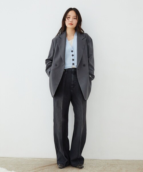 UNITED TOKYO（ユナイテッドトウキョウ）の「【新作】アシメストリングテーラードジャケット｜ウォッシャブル/セットアップ/オフィスカジュアル/オケージョン/防シワ/吸水速乾/冬服/春服（テーラードジャケット・レディース・ベージュ/グレー・1/2）」の7枚目の写真