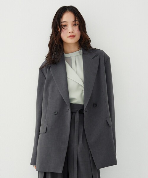 UNITED TOKYO（ユナイテッドトウキョウ）の「【新作】アシメストリングテーラードジャケット｜ウォッシャブル/セットアップ/オフィスカジュアル/オケージョン/防シワ/吸水速乾/冬服/春服（テーラードジャケット・レディース・ベージュ/グレー・1/2）」の8枚目の写真