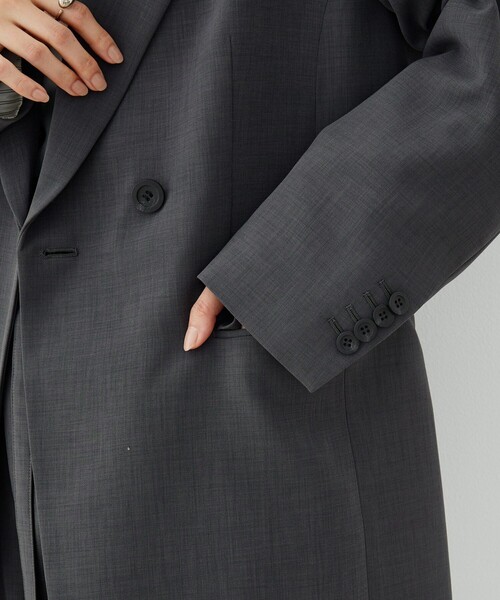 UNITED TOKYO（ユナイテッドトウキョウ）の「【新作】アシメストリングテーラードジャケット｜ウォッシャブル/セットアップ/オフィスカジュアル/オケージョン/防シワ/吸水速乾/冬服/春服（テーラードジャケット・レディース・ベージュ/グレー・1/2）」の12枚目の写真