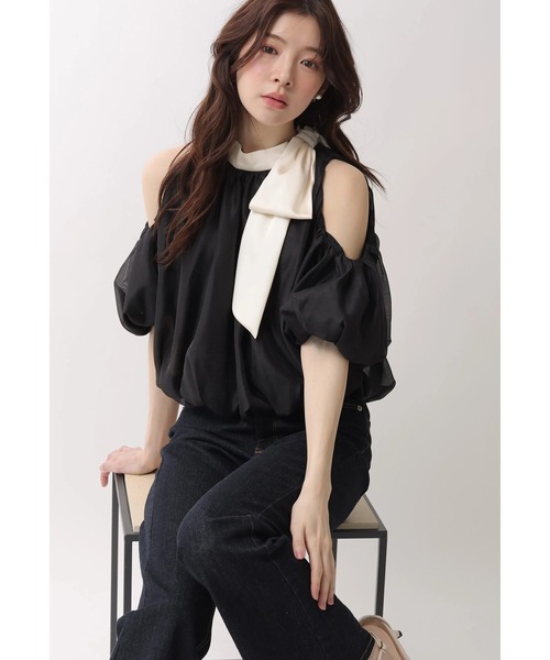 Rirandture(リランドチュール)の「リボンネックオフショルブラウス(シャツ/ブラウス・レディース・ブラック系その他2・2/1)」の6枚目の写真