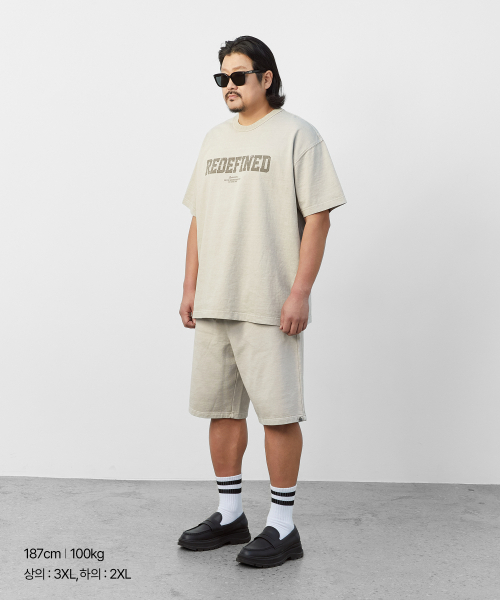 BOOVOOM（ブーブーム）の「[ビッグサイズ]リディファインドピグメントTシャツ（Tシャツ/カットソー・メンズ・ライトベージュ/チャコールグレー・X-LARGE/XX-LARGE/XXX-LARGE）」の3枚目の写真