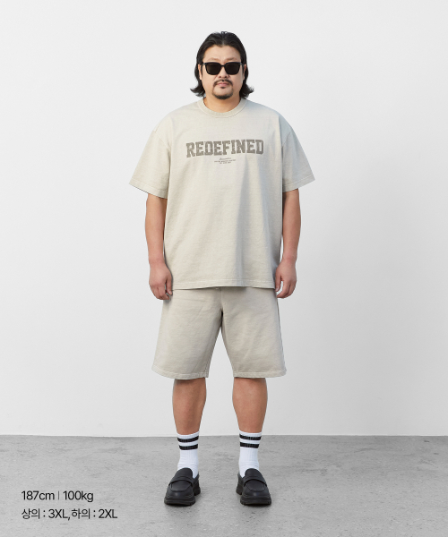 BOOVOOM（ブーブーム）の「[ビッグサイズ]リディファインドピグメントTシャツ（Tシャツ/カットソー・メンズ・ライトベージュ/チャコールグレー・X-LARGE/XX-LARGE/XXX-LARGE）」の4枚目の写真