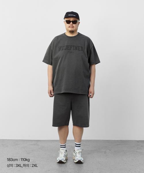 BOOVOOM（ブーブーム）の「[ビッグサイズ]リディファインドピグメントTシャツ（Tシャツ/カットソー・メンズ・ライトベージュ/チャコールグレー・X-LARGE/XX-LARGE/XXX-LARGE）」の7枚目の写真