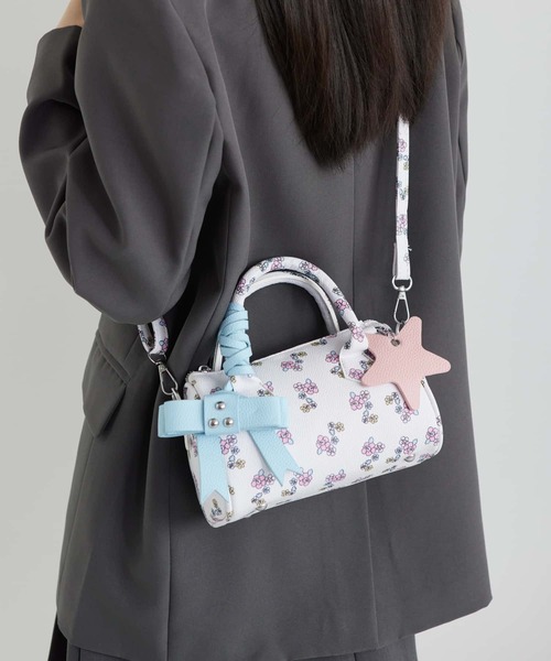 LA VORAGINE(ラ ヴォラジネ)の「リボン付 花柄ショルダーバッグ/ハンドバッグ(ショルダーバッグ・レディース・ホワイト/ブラック・FREE)」の10枚目の写真