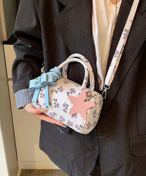 LA VORAGINE(ラ ヴォラジネ)の「リボン付 花柄ショルダーバッグ/ハンドバッグ(ショルダーバッグ・レディース・ホワイト/ブラック・FREE)」の14枚目の写真