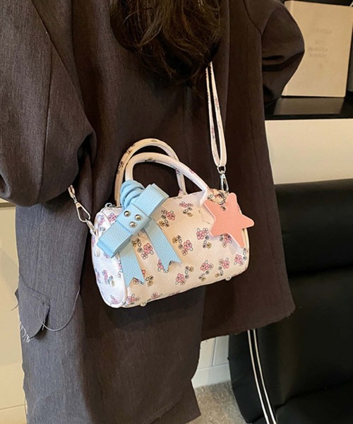 LA VORAGINE(ラ ヴォラジネ)の「リボン付 花柄ショルダーバッグ/ハンドバッグ(ショルダーバッグ・レディース・ホワイト/ブラック・FREE)」の15枚目の写真