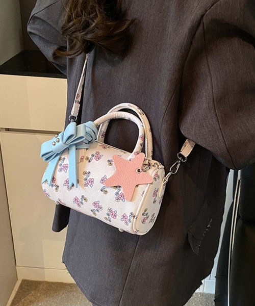 LA VORAGINE(ラ ヴォラジネ)の「リボン付 花柄ショルダーバッグ/ハンドバッグ(ショルダーバッグ・レディース・ホワイト/ブラック・FREE)」の9枚目の写真