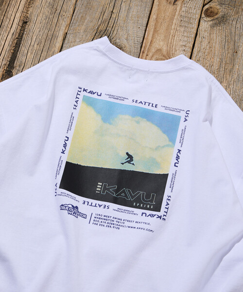 FREAK'S STORE(フリークスストア)の「限定展開 KAVU×FREAK'S STORE カブー 別注 ビッグシルエット バックフォトプリント Tシャツ HIKER(Tシャツ/カットソー・メンズ・ホワイト/アッシュグレー/グレイッシュベージュ/ブラック・LARGE/MEDIUM/SMALL)」の10枚目の写真
