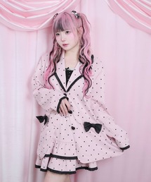 Magia Charm（マギアチャーム）の「リボンフリルドット柄セットアップ（テーラードジャケット）」