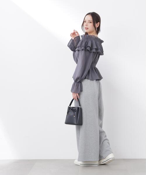 PROPORTION BODY DRESSING（プロポーションボディドレッシング）の「＜Ｅ＞スエットタックパンツ / 1216137300（スウェットパンツ・レディース・グレー系その他/オフホワイト・MEDIUM/P/S）」の8枚目の写真