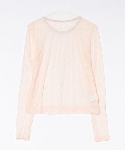 STYLEBLOCK(スタイルブロック)の「ストレッチレースクルーネックプルオーバー(Tシャツ/カットソー・レディース・アイボリー/ピンク/ブラック/ライトブルー/ホワイト・M)」の5枚目の写真