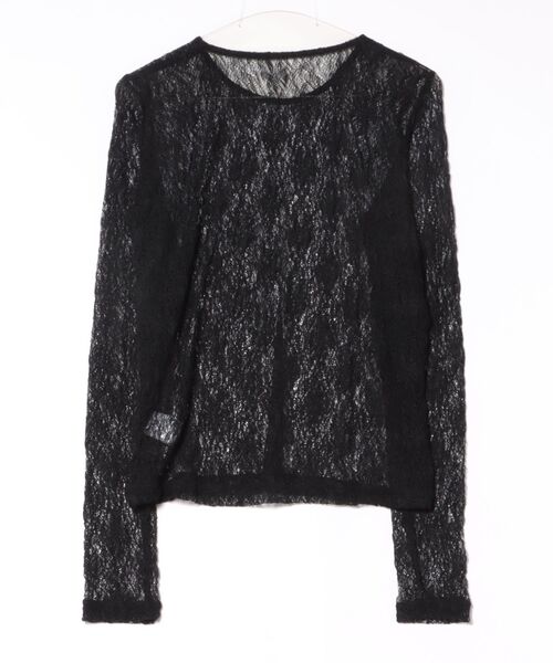 STYLEBLOCK(スタイルブロック)の「ストレッチレースクルーネックプルオーバー(Tシャツ/カットソー・レディース・アイボリー/ピンク/ブラック/ライトブルー/ホワイト・M)」の10枚目の写真