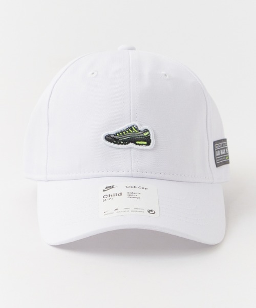 NIKE(ナイキ)の「NIKE/ナイキ キャップ NAN NIKE AIR MAX 95 CLUB CAP 刺繍ワッペン 6パネルキャップ 2026年 夏 夏服(キャップ・キッズ・ホワイト/ブラック・ONE SIZE)」の1枚目の写真