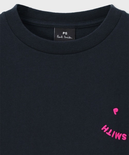 PS Paul Smith（ピーエスポールスミス）の「ウィメンズ "Happy" クロップド 半袖Tシャツ / 255406 J340S（Tシャツ/カットソー・レディース・ネイビー/オフホワイト・SMALL/MEDIUM）」の9枚目の写真