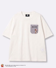 【TOM&JERRY /トム&ジェリー】ニットポケット刺繍 半袖Tシャツ