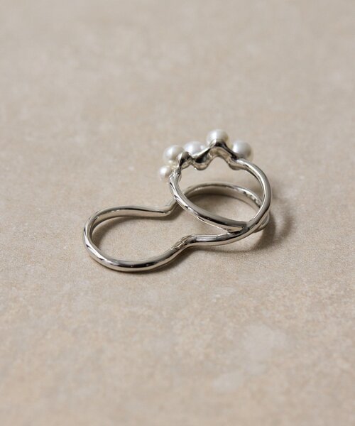 ear PAPILLONNER(イアパピヨネ)の「パール付ダブルリング(リング・レディース・シルバー/ゴールド・ONE SIZE)」の6枚目の写真