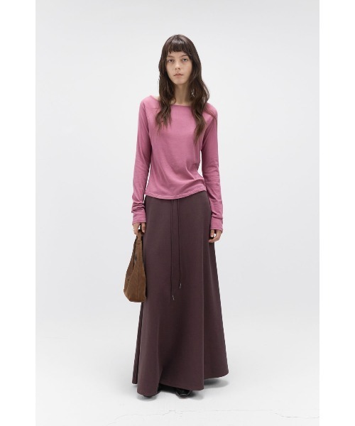 Studio Doe(スタジオドー)の「Studio Doe Knitted Drawstring A-line Skirt(スカート・レディース・ブラウン・SMALL/MEDIUM)」の2枚目の写真