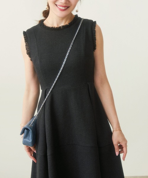 Liala×PG(リアラバイピージー)の「ツイード フリンジ ワンピース Liala×PG(ワンピース・レディース・ブラック・M/S)」の11枚目の写真