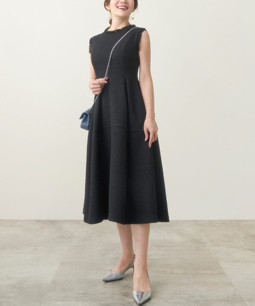 Liala×PG(リアラバイピージー)の「ツイード フリンジ ワンピース Liala×PG(ワンピース・レディース・ブラック・M/S)」の10枚目の写真