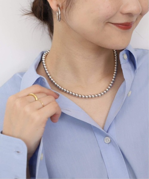 SLOBE IENA(スローブイエナ)の「《追加》SLOBE メタルビーズショートネックレス(ネックレス・レディース・シルバー・FREE)」の2枚目の写真