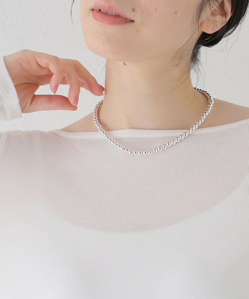 SLOBE IENA(スローブイエナ)の「《追加》SLOBE メタルビーズショートネックレス(ネックレス・レディース・シルバー・FREE)」の10枚目の写真