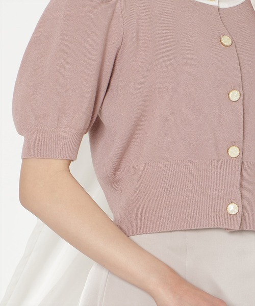 WILLSELECTION（ウィルセレクション）の「リボンパフカーディガン（カーディガン/ボレロ・レディース・ピンク/ネイビー×ホワイト/ピンクベージュ/ミント/ブラック/レッド/ネイビー/サックスブルー・FREE）」の18枚目の写真