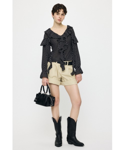 MOUSSY(マウジー)の「CHIFFON RUFFLE ブラウス(シャツ/ブラウス・レディース・ライトピンク/アイボリー/ブラック系その他・FREE)」の8枚目の写真