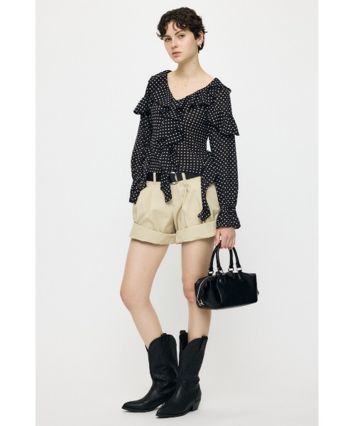 MOUSSY(マウジー)の「CHIFFON RUFFLE ブラウス(シャツ/ブラウス・レディース・ライトピンク/アイボリー/ブラック系その他・FREE)」の9枚目の写真