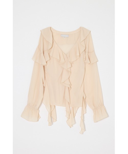 MOUSSY(マウジー)の「CHIFFON RUFFLE ブラウス(シャツ/ブラウス・レディース・ライトピンク/アイボリー/ブラック系その他・FREE)」の12枚目の写真