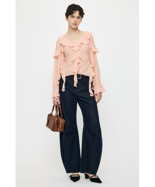MOUSSY(マウジー)の「CHIFFON RUFFLE ブラウス(シャツ/ブラウス・レディース・ライトピンク/アイボリー/ブラック系その他・FREE)」の14枚目の写真