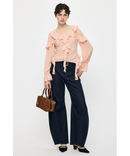 MOUSSY(マウジー)の「CHIFFON RUFFLE ブラウス(シャツ/ブラウス・レディース・ライトピンク/アイボリー/ブラック系その他・FREE)」の15枚目の写真