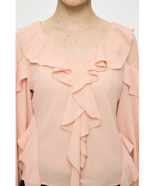 MOUSSY(マウジー)の「CHIFFON RUFFLE ブラウス(シャツ/ブラウス・レディース・ライトピンク/アイボリー/ブラック系その他・FREE)」の20枚目の写真
