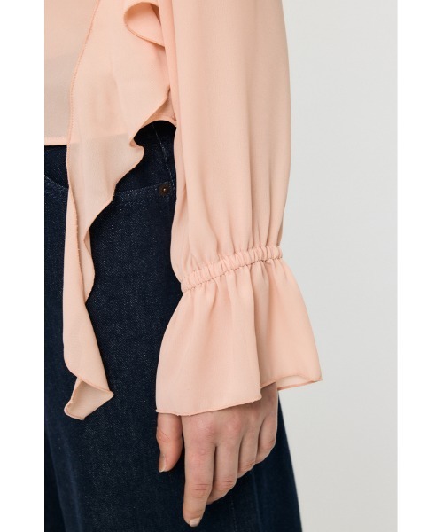 MOUSSY(マウジー)の「CHIFFON RUFFLE ブラウス(シャツ/ブラウス・レディース・ライトピンク/アイボリー/ブラック系その他・FREE)」の4枚目の写真