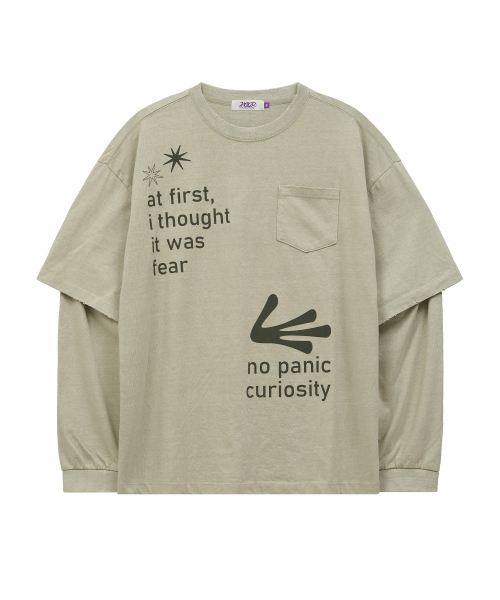 HOODHOOD(フッドフッド)の「エイリアンハンズ レイヤードピグメントロングスリーブTシャツ カーキ(Tシャツ/カットソー・レディース・その他・1/2)」の5枚目の写真