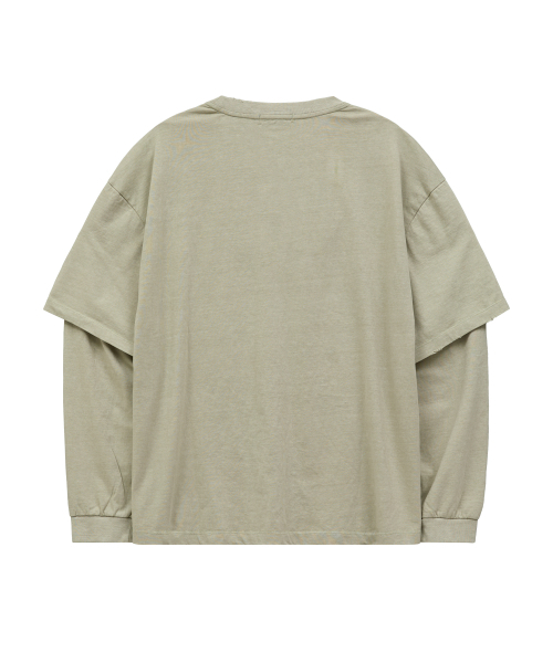 HOODHOOD(フッドフッド)の「エイリアンハンズ レイヤードピグメントロングスリーブTシャツ カーキ(Tシャツ/カットソー・レディース・その他・1/2)」の6枚目の写真