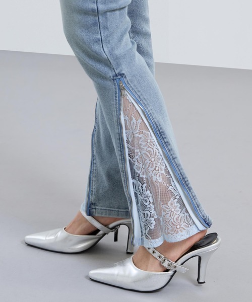 ANAP(アナップ)の「裾ジップ × レース 2WAY 三つボタン デニム スキニーパンツ(デニムパンツ・レディース・ブルー/ブラック・S/M)」の19枚目の写真