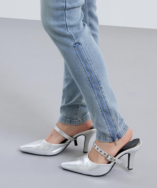 ANAP(アナップ)の「裾ジップ × レース 2WAY 三つボタン デニム スキニーパンツ(デニムパンツ・レディース・ブルー/ブラック・S/M)」の18枚目の写真