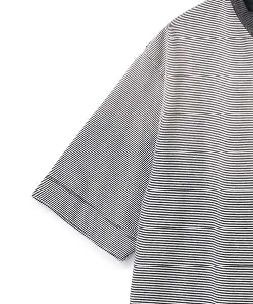 UNION STATION（ユニオンステーション）の「ヴィンテージライクミジンボーダーTシャツ＜ストレッチ・マシンウォッシャブル＞（Tシャツ/カットソー・メンズ・ホワイト×ブラック/ホワイト系その他/ブルー系その他・L/M）」の21枚目の写真