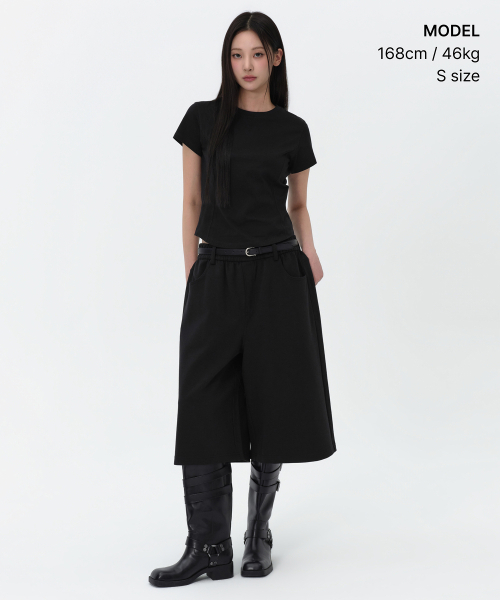 MUSINSA STANDARD WOMAN（ムシンサスタンダードウーマン）の「ウィメンズラウンドヘムTシャツ[ブラック]（Tシャツ/カットソー・レディース・その他・X-SMALL/SMALL/MEDIUM/LARGE）」の2枚目の写真