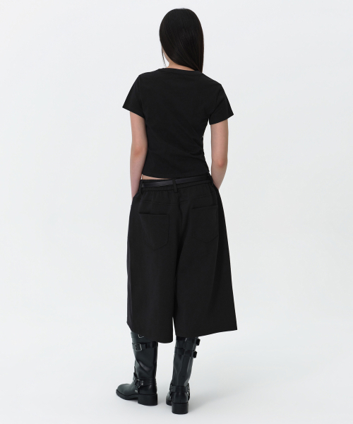 MUSINSA STANDARD WOMAN（ムシンサスタンダードウーマン）の「ウィメンズラウンドヘムTシャツ[ブラック]（Tシャツ/カットソー・レディース・その他・X-SMALL/SMALL/MEDIUM/LARGE）」の3枚目の写真