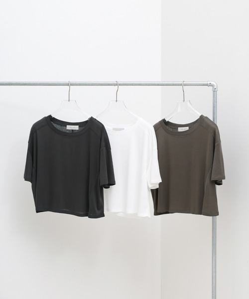 select MOCA(セレクトモカ)の「シアーフライスショートT(Tシャツ/カットソー・レディース・ブラック/チャコールグレー/ホワイト・FREE)」の18枚目の写真