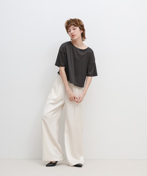 select MOCA(セレクトモカ)の「シアーフライスショートT(Tシャツ/カットソー・レディース・ブラック/チャコールグレー/ホワイト・FREE)」の22枚目の写真