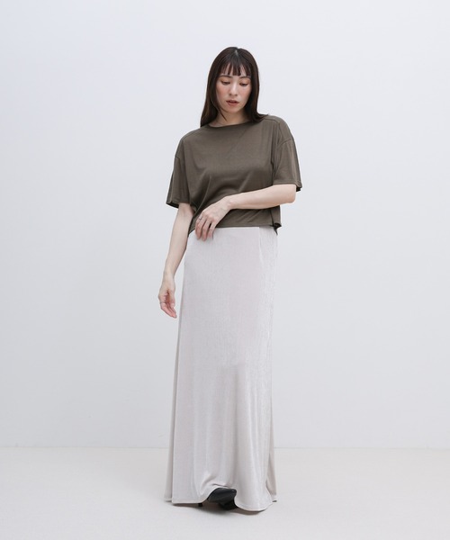 select MOCA(セレクトモカ)の「シアーフライスショートT(Tシャツ/カットソー・レディース・ブラック/チャコールグレー/ホワイト・FREE)」の6枚目の写真
