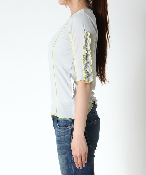 Cepica（セピカ）の「【MARECHAL TERRE / マルシャルテル】RUFFLE  SLEEVE TOPS（Tシャツ/カットソー・レディース・ブルー/ライトグレー/ブラック・FREE）」の18枚目の写真